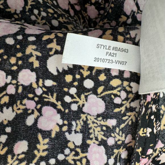 J. Crew Tie-Waist Midi Shirt Dress Fall Garden Floral Long Sleeve Casual Size 4 - Picture 12 of 14